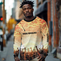 Bayard Rustin Long Sleeve Shirt with Radical Nonviolence Design Protest Crowd and Courage Civil Rights Tribute - Wonder Print Shop