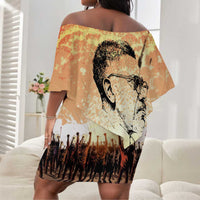 Bayard Rustin Off Shoulder Short Dress with Radical Nonviolence Design Protest Crowd and Courage Civil Rights Tribute - Wonder Print Shop