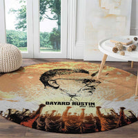 Bayard Rustin Round Carpet with Radical Nonviolence Design Protest Crowd and Courage Civil Rights Tribute - Wonder Print Shop
