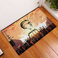 Bayard Rustin Rubber Doormat with Radical Nonviolence Design Protest Crowd and Courage Civil Rights Tribute - Wonder Print Shop