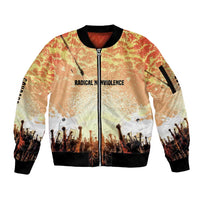 Bayard Rustin Sleeve Zip Bomber Jacket with Radical Nonviolence Design Protest Crowd and Courage Civil Rights Tribute - Wonder Print Shop