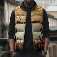 Bayard Rustin Sleeveless Puffer Jacket with Radical Nonviolence Design Protest Crowd and Courage Civil Rights Tribute - Wonder Print Shop