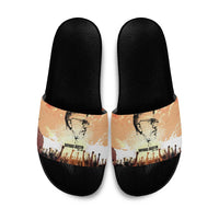 Bayard Rustin Slide Sandals with Radical Nonviolence Design Protest Crowd and Courage Civil Rights Tribute - Wonder Print Shop