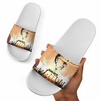 Bayard Rustin Slide Sandals with Radical Nonviolence Design Protest Crowd and Courage Civil Rights Tribute - Wonder Print Shop