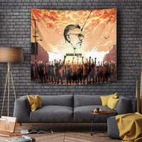 Bayard Rustin Tapestry with Radical Nonviolence Design Protest Crowd and Courage Civil Rights Tribute - Wonder Print Shop