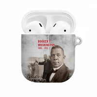 Booker T. Washington AirPods Case Halftone Portrait Design Tilling a Field Quote Historical Civil Rights Tribute - Wonder Print Shop