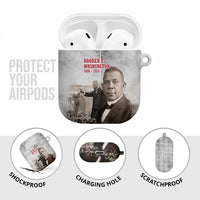 Booker T. Washington AirPods Case Halftone Portrait Design Tilling a Field Quote Historical Civil Rights Tribute - Wonder Print Shop