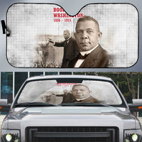 Booker T. Washington Auto Sun Shade Halftone Portrait Design Tilling a Field Quote Historical Civil Rights Tribute - Wonder Print Shop