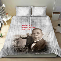 Booker T. Washington Bedding Set Halftone Portrait Design Tilling a Field Quote Historical Civil Rights Tribute - Wonder Print Shop