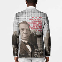 Booker T. Washington Blazer Halftone Portrait Design Tilling a Field Quote Historical Civil Rights Tribute - Wonder Print Shop