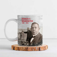 Booker T. Washington Ceramic Mug Halftone Portrait Design Tilling a Field Quote Historical Civil Rights Tribute - Wonder Print Shop