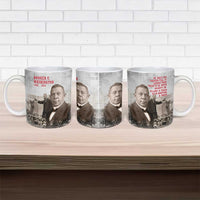 Booker T. Washington Ceramic Mug Halftone Portrait Design Tilling a Field Quote Historical Civil Rights Tribute - Wonder Print Shop
