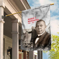 Booker T. Washington Garden Flag Halftone Portrait Design Tilling a Field Quote Historical Civil Rights Tribute - Wonder Print Shop