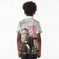 Booker T. Washington Kid Polo Shirt Halftone Portrait Design Tilling a Field Quote Historical Civil Rights Tribute TS04