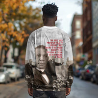 Booker T. Washington Long Sleeve Shirt Halftone Portrait Design Tilling a Field Quote Historical Civil Rights Tribute - Wonder Print Shop