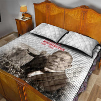 Booker T. Washington Quilt Bed Set Halftone Portrait Design Tilling a Field Quote Historical Civil Rights Tribute - Wonder Print Shop