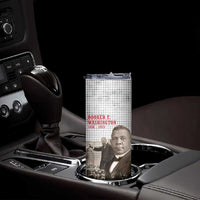 Booker T. Washington Skinny Tumbler Halftone Portrait Design Tilling a Field Quote Historical Civil Rights Tribute - Wonder Print Shop