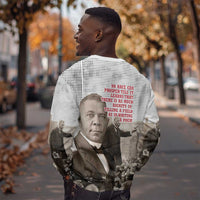 Booker T. Washington Sweatshirt Halftone Portrait Design Tilling a Field Quote Historical Civil Rights Tribute - Wonder Print Shop