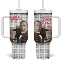 Booker T. Washington Tumbler With Handle Halftone Portrait Design Tilling a Field Quote Historical Civil Rights Tribute - Wonder Print Shop
