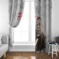 Booker T. Washington Window Curtain Halftone Portrait Design Tilling a Field Quote Historical Civil Rights Tribute - Wonder Print Shop