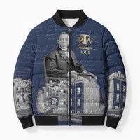 Booker T. Washington Bomber Puffer Jacket Tuskegee Institute Design Educational Legacy 1881 Historic Tribute - Wonder Print Shop
