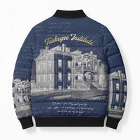 Booker T. Washington Bomber Puffer Jacket Tuskegee Institute Design Educational Legacy 1881 Historic Tribute - Wonder Print Shop
