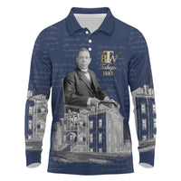Booker T. Washington Long Sleeve Polo Shirt Tuskegee Institute Design Educational Legacy 1881 Historic Tribute - Wonder Print Shop