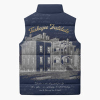 Booker T. Washington Sleeveless Puffer Jacket Tuskegee Institute Design Educational Legacy 1881 Historic Tribute - Wonder Print Shop