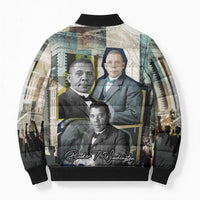 Booker T. Washington Bomber Puffer Jacket Historic Portrait Collage Civil Rights Legacy Educational Pioneer Design - Wonder Print Shop