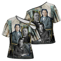 Booker T. Washington Cross Shoulder Shirt Historic Portrait Collage Civil Rights Legacy Educational Pioneer Design - Wonder Print Shop