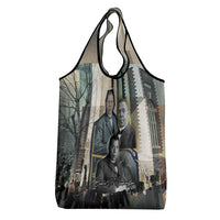 Booker T. Washington Grocery Bag Historic Portrait Collage Civil Rights Legacy Educational Pioneer Design - Wonder Print Shop