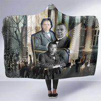 Booker T. Washington Hooded Blanket Historic Portrait Collage Civil Rights Legacy Educational Pioneer Design - Wonder Print Shop