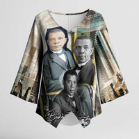 Booker T. Washington Kimono Sleeve Blouse Historic Portrait Collage Civil Rights Legacy Educational Pioneer Design - Wonder Print Shop