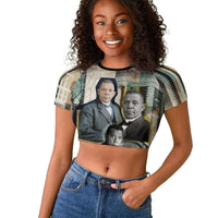 Booker T. Washington Raglan Cropped T shirt Historic Portrait Collage Civil Rights Legacy Educational Pioneer Design TS04