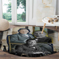Booker T. Washington Round Carpet Historic Portrait Collage Civil Rights Legacy Educational Pioneer Design - Wonder Print Shop