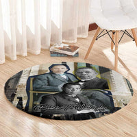 Booker T. Washington Round Carpet Historic Portrait Collage Civil Rights Legacy Educational Pioneer Design - Wonder Print Shop