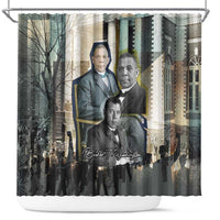 Booker T. Washington Shower Curtain Historic Portrait Collage Civil Rights Legacy Educational Pioneer Design - Wonder Print Shop