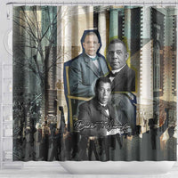 Booker T. Washington Shower Curtain Historic Portrait Collage Civil Rights Legacy Educational Pioneer Design - Wonder Print Shop