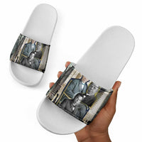 Booker T. Washington Slide Sandals Historic Portrait Collage Civil Rights Legacy Educational Pioneer Design - Wonder Print Shop