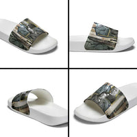 Booker T. Washington Slide Sandals Historic Portrait Collage Civil Rights Legacy Educational Pioneer Design - Wonder Print Shop