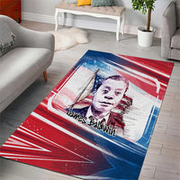 James Baldwin Area Rug Artistic Portrait Quote on Love and Awareness Civil Rights Tribute - Wonder Print Shop