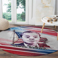 James Baldwin Round Carpet Artistic Portrait Quote on Love and Awareness Civil Rights Tribute - Wonder Print Shop