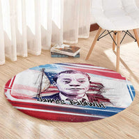 James Baldwin Round Carpet Artistic Portrait Quote on Love and Awareness Civil Rights Tribute - Wonder Print Shop