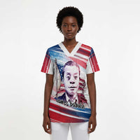 James Baldwin Scrub Top Artistic Portrait Quote on Love and Awareness Civil Rights Tribute - Wonder Print Shop