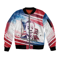 James Baldwin Sleeve Zip Bomber Jacket Artistic Portrait Quote on Love and Awareness Civil Rights Tribute - Wonder Print Shop