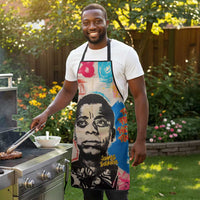 James Baldwin Apron Colorful Graffiti Style Portrait The Fire Next Time Text Bold Civil Rights Tribute - Wonder Print Shop