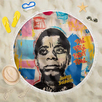 James Baldwin Beach Blanket Colorful Graffiti Style Portrait The Fire Next Time Text Bold Civil Rights Tribute - Wonder Print Shop