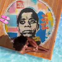 James Baldwin Beach Blanket Colorful Graffiti Style Portrait The Fire Next Time Text Bold Civil Rights Tribute - Wonder Print Shop