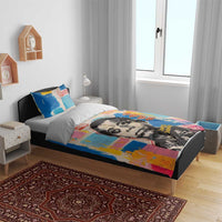 James Baldwin Bedding Set Colorful Graffiti Style Portrait The Fire Next Time Text Bold Civil Rights Tribute - Wonder Print Shop
