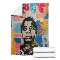 James Baldwin Blanket Colorful Graffiti Style Portrait The Fire Next Time Text Bold Civil Rights Tribute - Wonder Print Shop